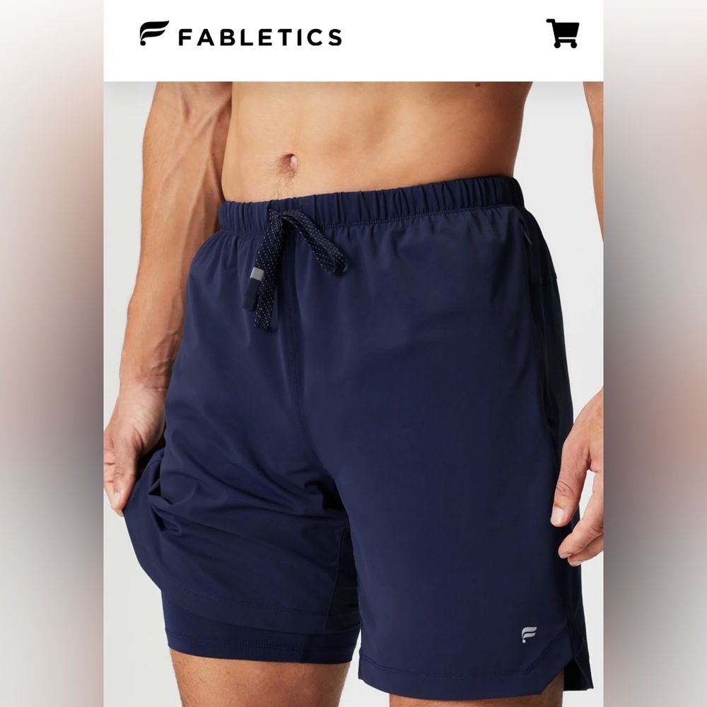 Fabletics men’s shorts navy - 7 inch lined